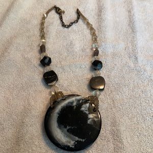Chico’s Black & Crystal Moon Necklace
